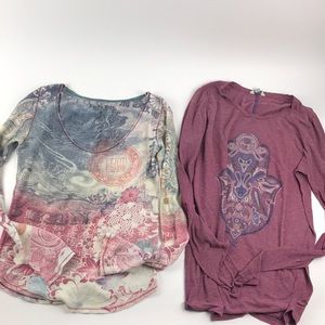 Lucky Tees Lotus Lot 2 M/L long sleeve graphic top